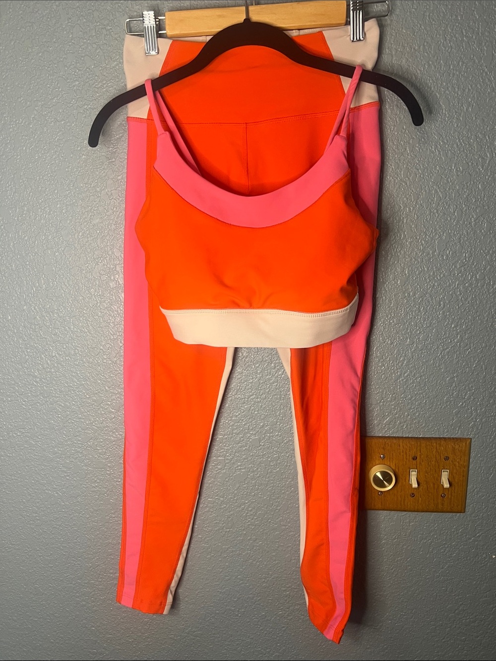 Sage Collective Colorblock Sports & High-Waisted Leggings Set Athletic Yoga Sz S